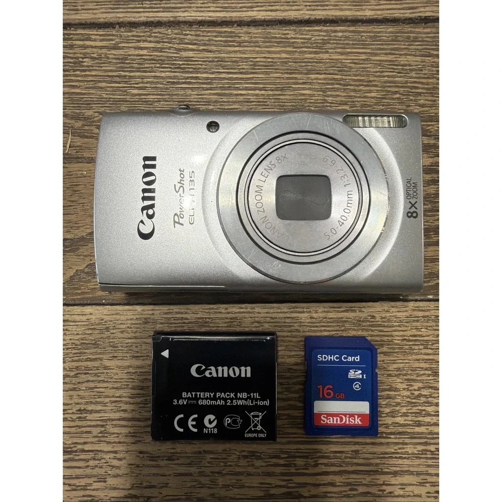 Canon Power shot GLPH135 8X Zoom 5.0-40 mm UNTESTED With Battery & SDHC Card